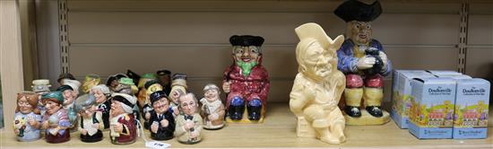 A collection of 26 Doultonville character jugs and 3 Shorter jugs (29)